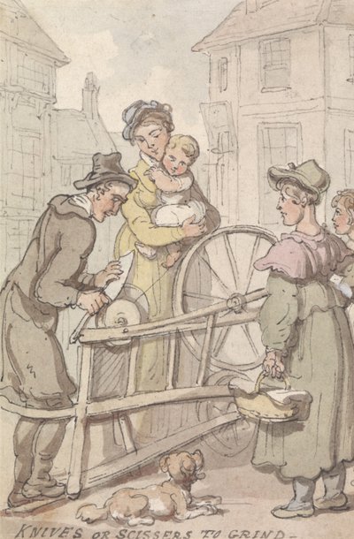 Facas ou tesouras para afiar de Thomas Rowlandson