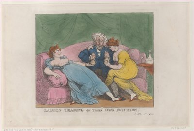 Senhoras negociando em seu próprio fundo, [5 de outubro de 1810], reimpressão., [5 de outubro de 1810], reimpressão. de Thomas Rowlandson