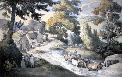 Paisagem com o Gado a Fluir de Thomas Rowlandson
