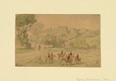 Paisagem com cena de caça de Thomas Rowlandson