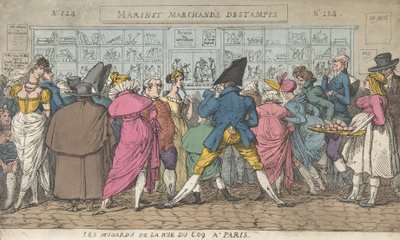 Os Musards da Rue du Coq em Paris Dawdlers da Rue Coq, Paris, ca. 1810., c. 1810. de Thomas Rowlandson