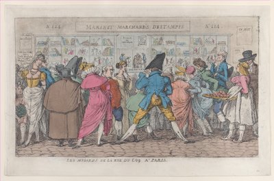 Os Musardos da Rue du Coq em Paris Dawdlers da Rue Coq, ca. 1810., c. 1810. de Thomas Rowlandson