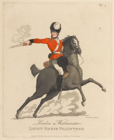 Voluntário de Light Horse em Londres e Westminster de Thomas Rowlandson