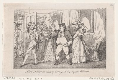 Lord Tellamar Rudely Dispensado por Squire Western, de The History of Tom Jones, a Foundl..., 1792. de Thomas Rowlandson