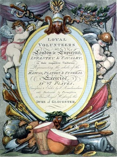 Loyal Volunteers of London, página de rosto de Thomas Rowlandson