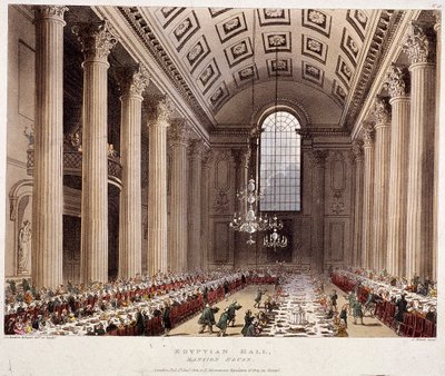 Interior da mansão, Londres, 1809 de Thomas Rowlandson