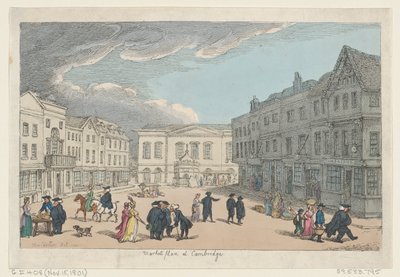 Market Place em Cambridge, 15 de novembro de 1801., 15 de novembro de 1801. de Thomas Rowlandson