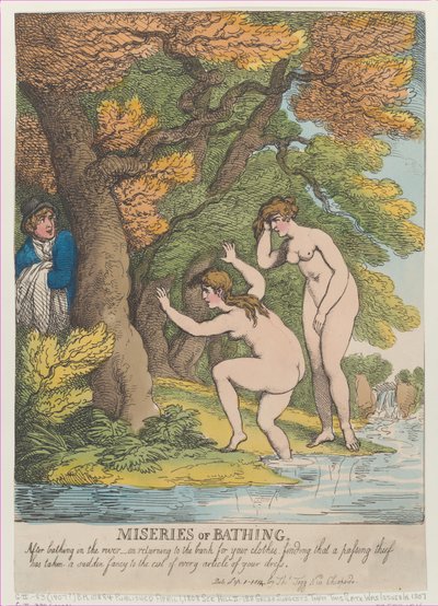 Miséries of Bathing, [1º de abril de 1808], reeditado em setembro..., [1º de abril de 1808], reeditado em 1º de setembro de 1814. de Thomas Rowlandson