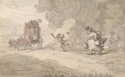 A mãe enfurecida ou Já é tarde demais para subir ao palco de Thomas Rowlandson