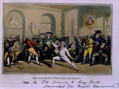 A Academia de Esgrima do Sr. Angelo de Thomas Rowlandson