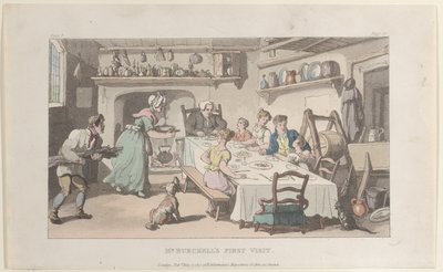 A Primeira Visita do Sr. Burchell, de The Vicar of Wakefield, 1 de Maio de 1817., 1 de Maio de 1817. de Thomas Rowlandson