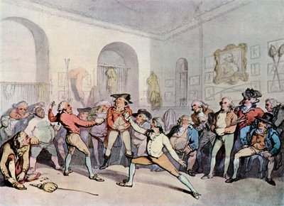Academia de Esgrima H Angelos, 1791, 1929 de Thomas Rowlandson