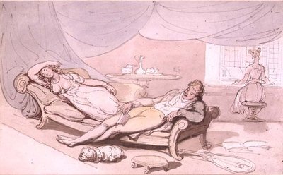 Música em casa (caneta e tinta, aguarela) de Thomas Rowlandson