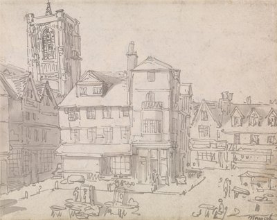 Praça do Mercado de Norwich de Thomas Rowlandson