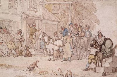 Fora de uma Pousada de Thomas Rowlandson