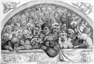 Pidgeon Hole - Um Convento [sic] Jardim para cooptar os deuses, 1811 de Thomas Rowlandson