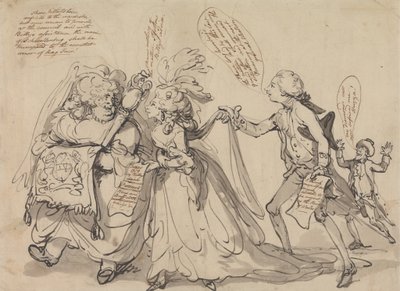 Pitt e seus aliados em sua luta pela regência de Thomas Rowlandson