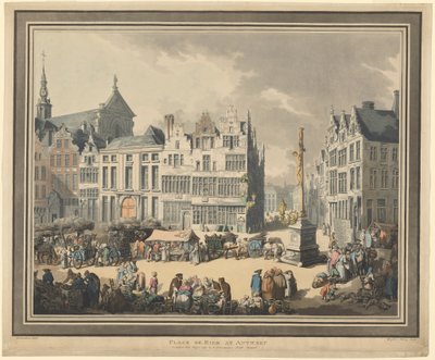 Place de Meir em Antuérpia de Thomas Rowlandson