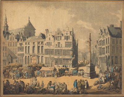 Place de Meir em Antuérpia, 1797. de Thomas Rowlandson