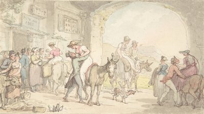 Prazer de uma Poste aux Anes, de Sentimental Travels, ca. 1821. de Thomas Rowlandson