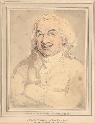 Retrato de Joseph Munden, comprimento do busto, com um casaco colorido de Thomas Rowlandson