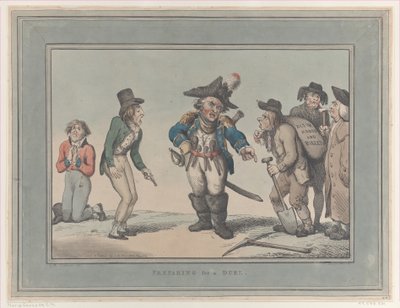 Preparando-se para um duelo, 12 de janeiro de 1795., 12 de janeiro de 1795. de Thomas Rowlandson