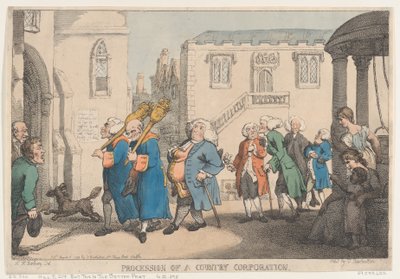 Procession of a Country Corporation, 12 de Agosto de 1799., 12 de Agosto de 1799. de Thomas Rowlandson