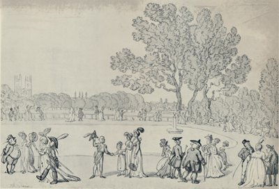 Passeio no parque verde, 1808, 1920 de Thomas Rowlandson