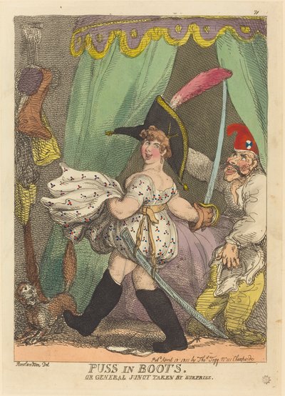 Gato de Botas, ou General Junot pego de surpresa de Thomas Rowlandson