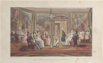 Quae Genus dá uma grande festa, de The History of Johnny Quae Genus, The Li..., 1 de fevereiro de 1822. de Thomas Rowlandson