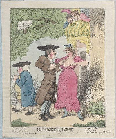 Quaker apaixonado, 1815 ., 1815 . de Thomas Rowlandson