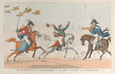Transparência de R. Ackermann sobre a vitória de Waterloo, 1º de junho de 1815., 1º de junho de 1815. de Thomas Rowlandson