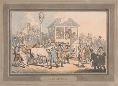Corridas [conjunto de seis]:  2. Pesagem de Thomas Rowlandson