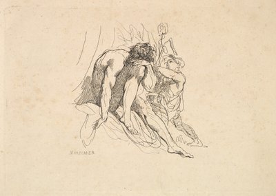 Deus do rio com criança, 1784-88. de Thomas Rowlandson