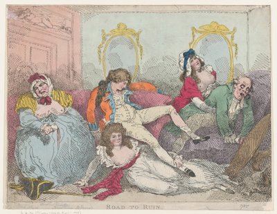 Road to Ruin, 1785., 1785. de Thomas Rowlandson