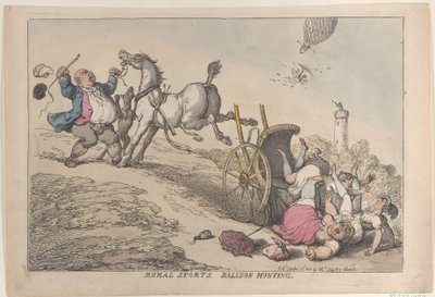 Esportes Rurais: Caça ao Balão, 25 de outubro de 1811., 25 de outubro de 1811. de Thomas Rowlandson