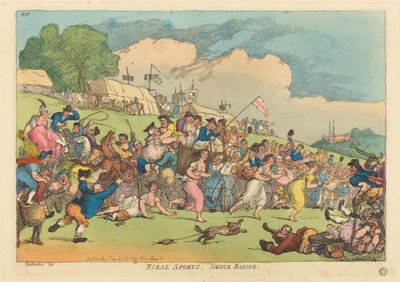 Esportes Rurais. Corrida de bata de Thomas Rowlandson