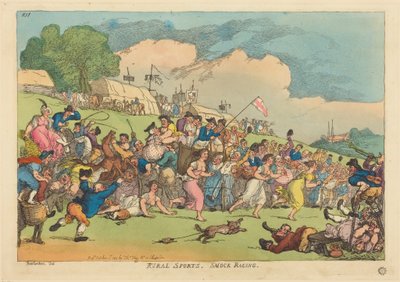 Desportos rurais. Corridas de Smock de Thomas Rowlandson