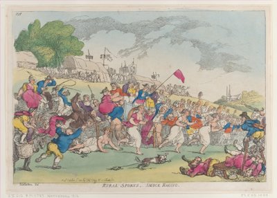 Esportes Rurais, Corrida de Bata, [1 de outubro de 1811], reimpressão., [1 de outubro de 1811], reimpressão. de Thomas Rowlandson