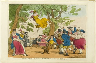 Esportes rurais, ou como exibir uma perna bem formada de Thomas Rowlandson