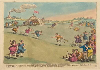 Desportos rurais ou um jogo de críquete extraordinário de Thomas Rowlandson