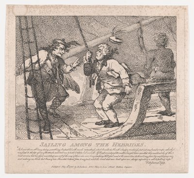 Navegando entre as belezas pitorescas das Hébridas de Boswell, Parte II, Ju..., 10 de junho de 1786. de Thomas Rowlandson