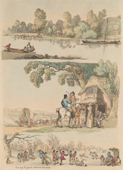 Conjunto de dezasseis: Esboços de Números e Paisagens de Thomas Rowlandson