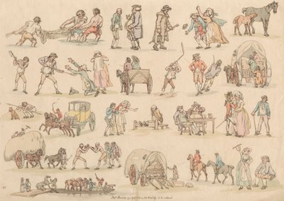 Conjunto de dezasseis: Esboços de Números e Paisagens de Thomas Rowlandson