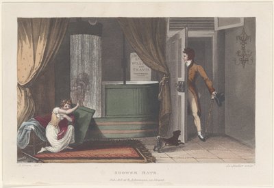 Banho de chuveiro, de Poetical Sketches of Scarborough, 1813., 1813. de Thomas Rowlandson