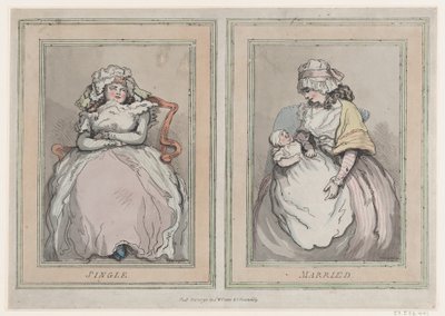 Solteiro e casado, 1 de dezembro de 1791., 1 de dezembro de 1791. de Thomas Rowlandson