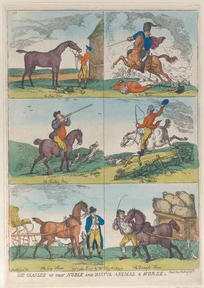 Seis classes do animal nobre e útil um cavalo, 10 de outubro de 1811., 10 de outubro de 1811. de Thomas Rowlandson