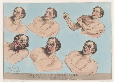 Seis estágios de estragar um rosto, 29 de maio de 1792., 29 de maio de 1792. de Thomas Rowlandson