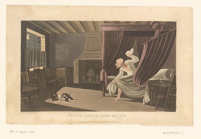 Quarto com ratos a comerem a peruca do Doutor Syntax de Thomas Rowlandson