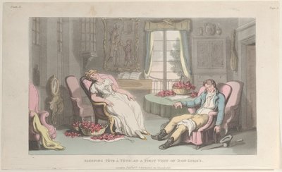 Dormindo Tête à Tête, na Primeira Visita de Dom Luigi, de Nápoles e da Campag..., 1 de junho de 1815. de Thomas Rowlandson